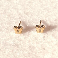 Mini-Schmetterling-Ohrringe mit einzelnen Steinen