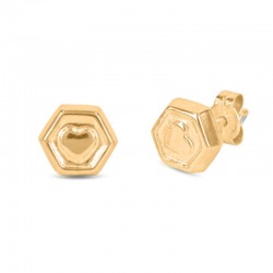 Hexagonal stamping earrings