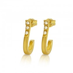 Hoop earrings Q-shape with...