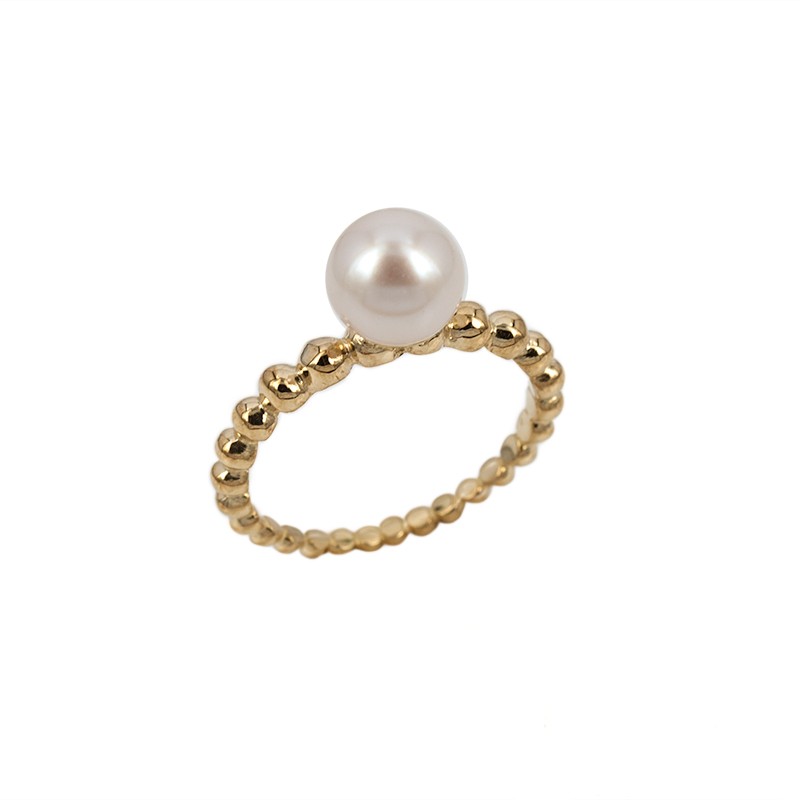 Balls ring with pearl