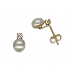 Pendientes perla boton 5.5m...