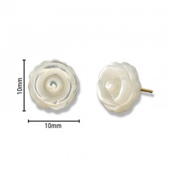 10mm Rose Flower Mother of Pearl Earrings