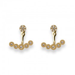 Zircon Circle jacket earrings