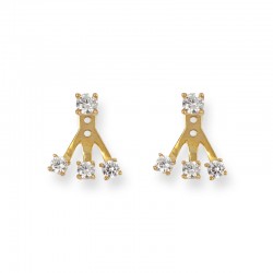 Cz claw jacket earrings 3mm