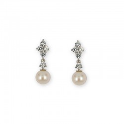 Zirconia and pearl earrings
