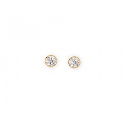 Round bezel earrings with zirconia