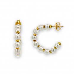 Shell Pearl Hoop Earrings...