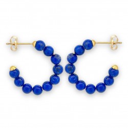 Blue Bead Hoop Earrings for...