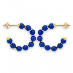 Blue Lapis Bead Hoop...