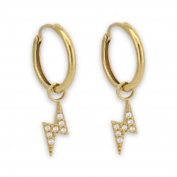 Lightning Bolt Charm Huggie...