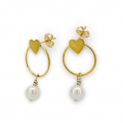 Heart Charm Hoop Earrings...