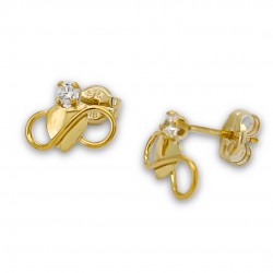 Heart Stud Earrings with...