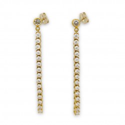 Long Drop Tennis Earrings,...