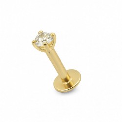 Elegant Gelbgold CZ Stecker...