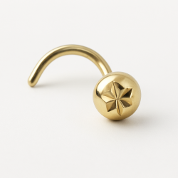 Carved half ball nose piercing