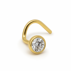 Nose Stud with Bezel CZ