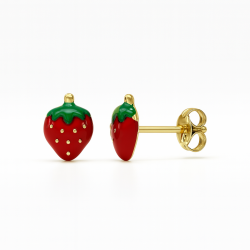 Strawberry Enamel Earrings