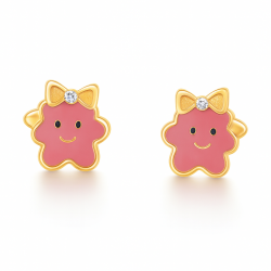 Enameled flower earrings...