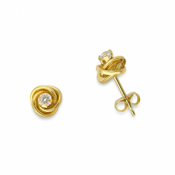 Knot Earrings with Cubic...