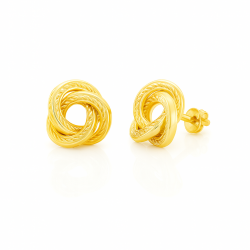 Stamped Knot Stud Earrings