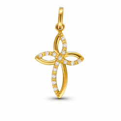 Infinity cross with stones