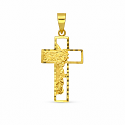 Carved Christ profile cross