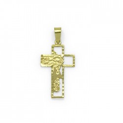 Carved Christ profile cross