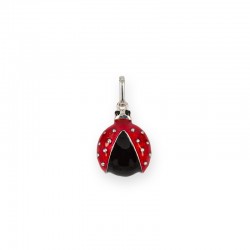 Enameled ladybug pendant