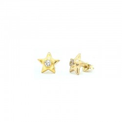 Star earrings with beveled...
