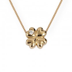 Heart clover pendant with...