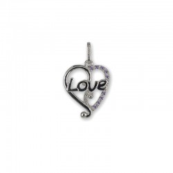 Love heart pendant with stones